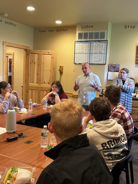 Day 1: YEA students have a lunch and learn session with Brad & Angie Barber of Cabin Coffee in Clear Lake